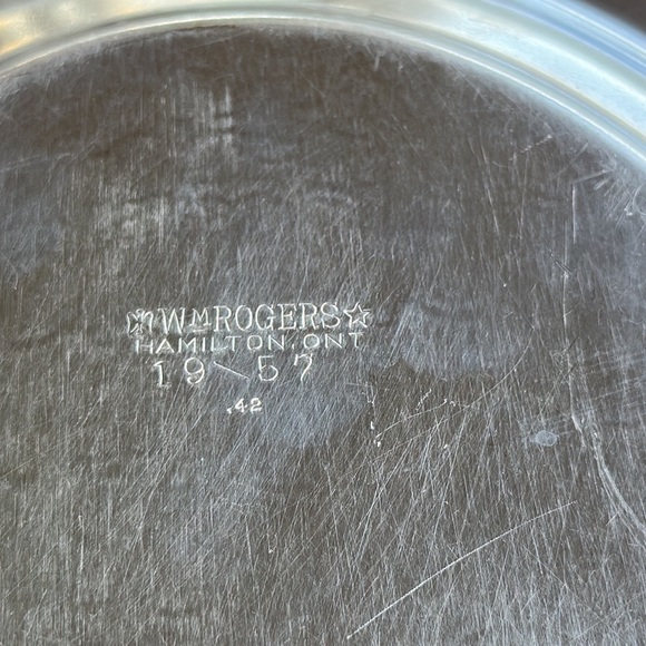 Wm Rogers Hamilton Silver Plate EP on Copper Decorating Oval Service Tray - Picture 7 of 7